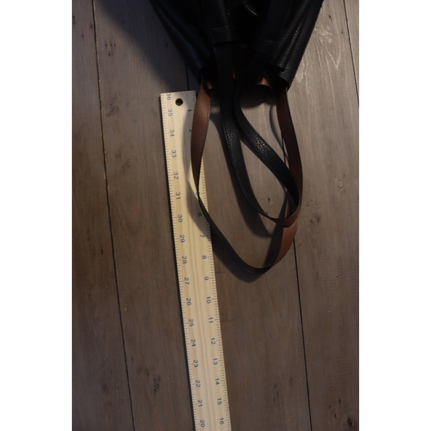 H&M Black Bucket Bag Polyester Double Handle Drawstring