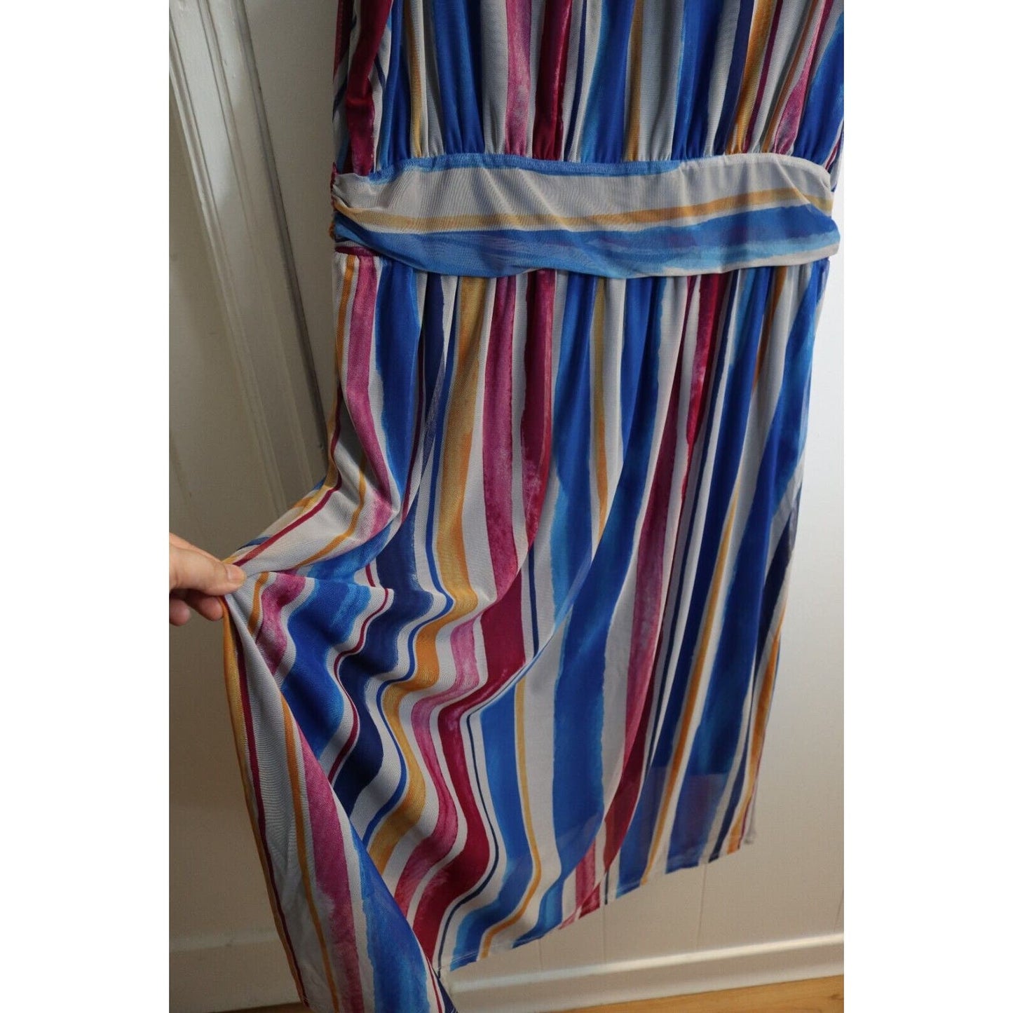 Leota Antropologie Stripe Dress Sleeveless Tie