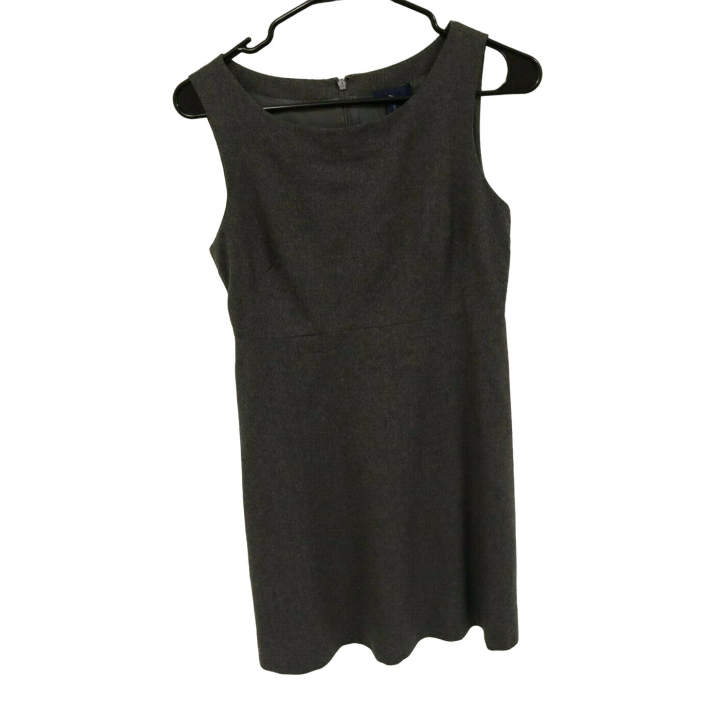 J. Crew Women's Grey 100% Wool Lined Sheath Dress Size 2 Sleeveless Pockets