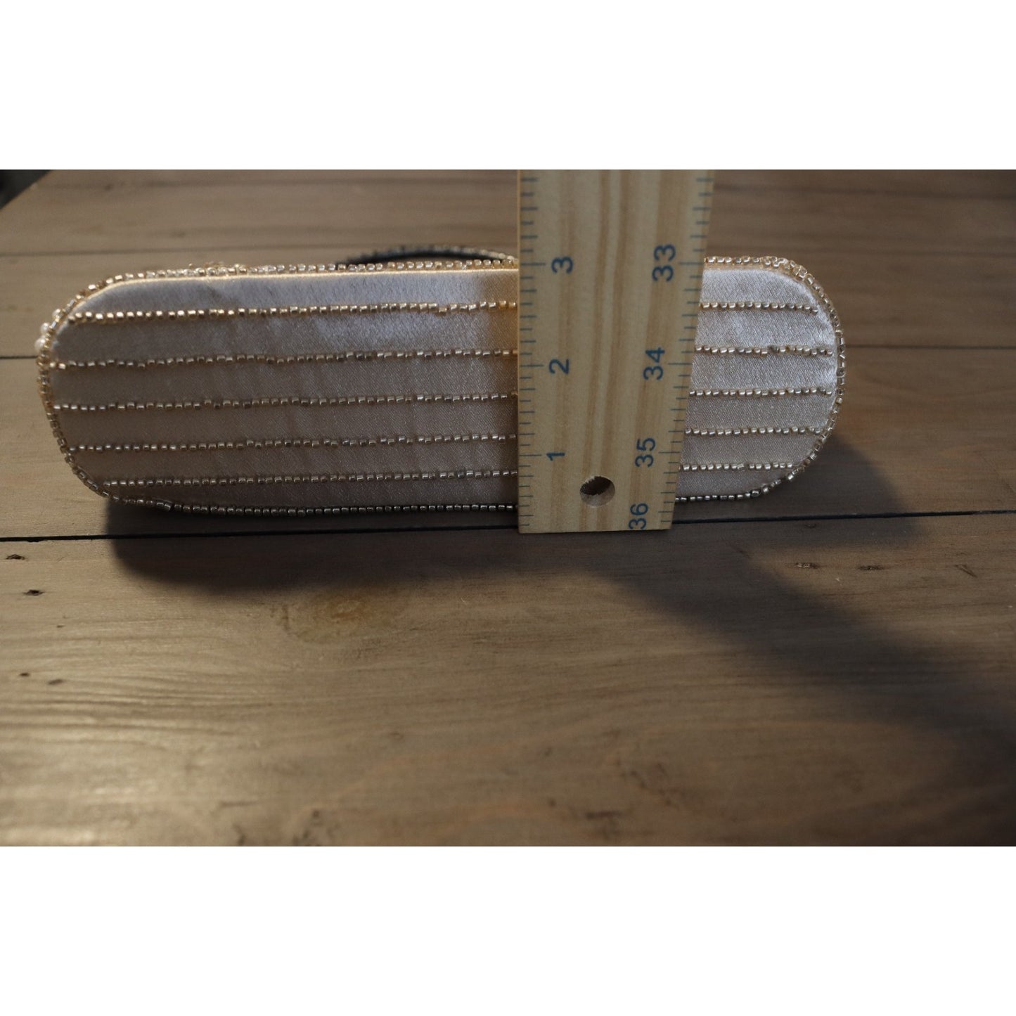 Vintage Inspired Beaded Ivory Bag Top Handle Clutch Gunmetal