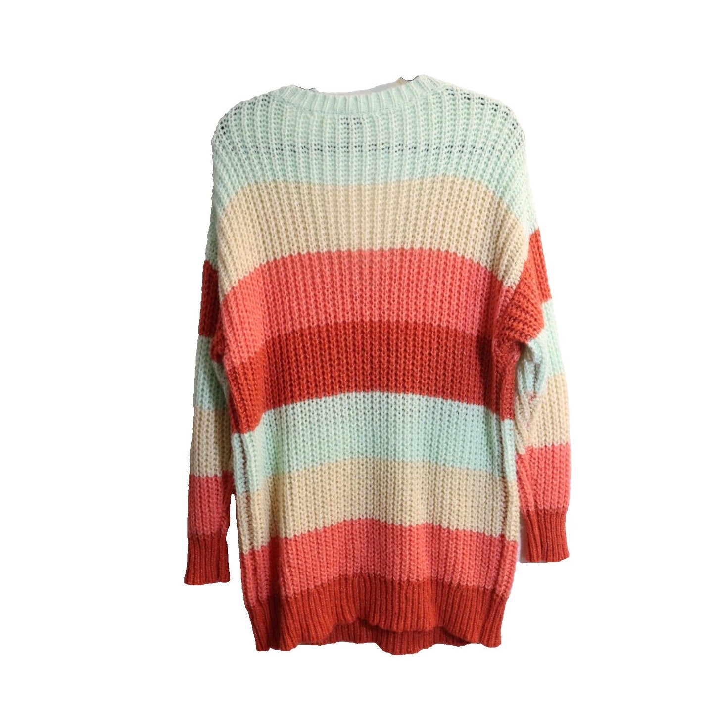 Torrid Sweater Chunky Knit V-neck Striped Pullover Boho Plus Sz 1 (1X)