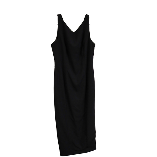 Laundry By Shelli Segal Black Evening Dress Sleeveless V Neck 56" Size 14