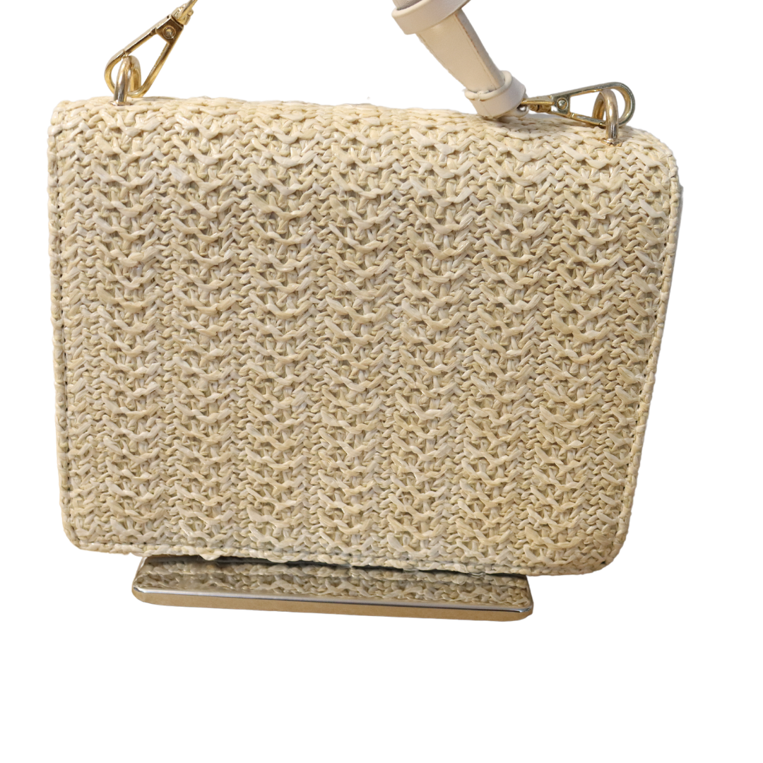White Weave Straw Crossbody Hangbag