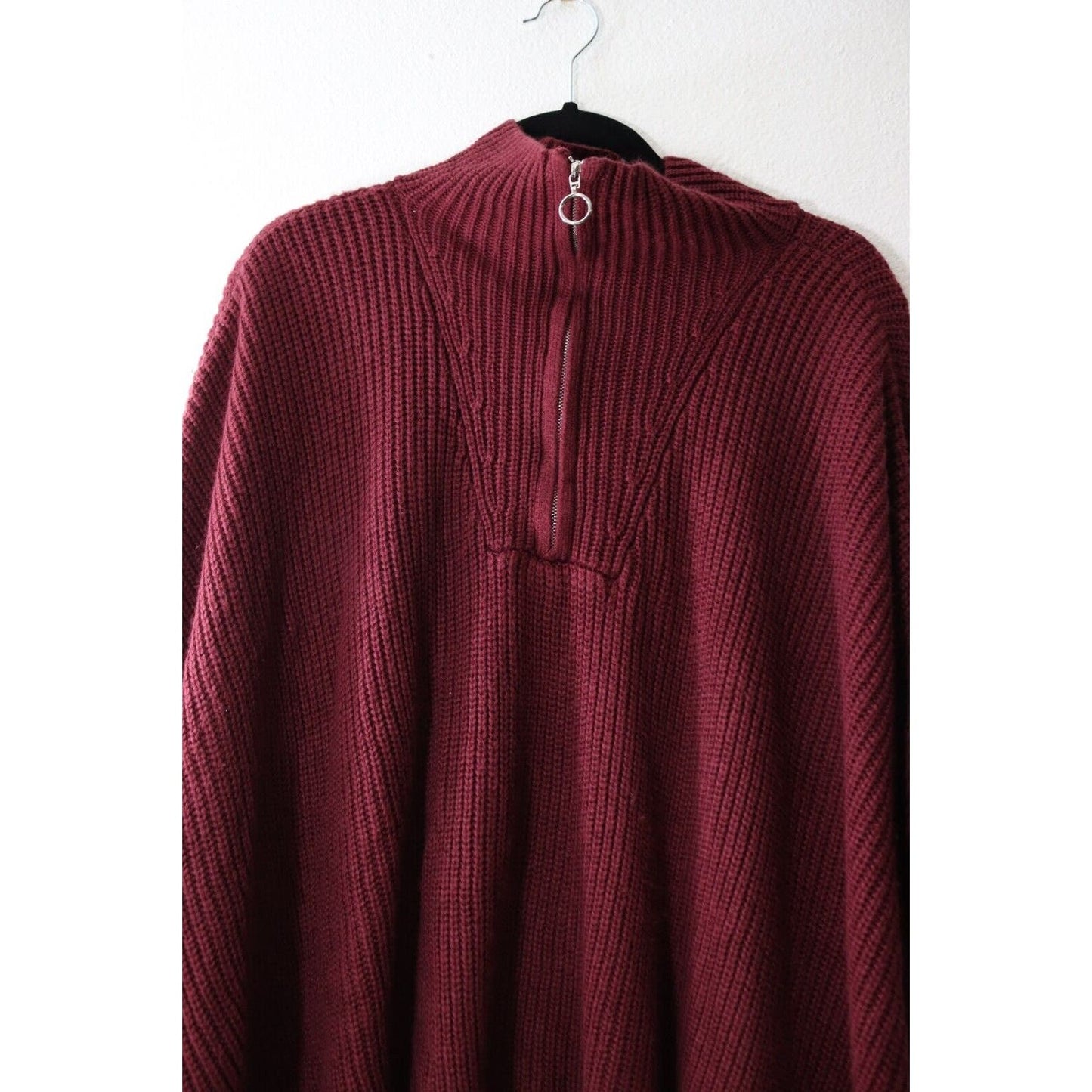 Lane Bryant Relaxed Sleeve Turtleneck Poncho Maroon