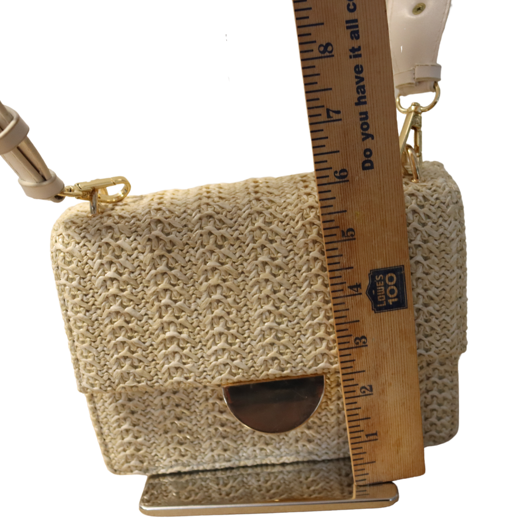 White Weave Straw Crossbody Hangbag