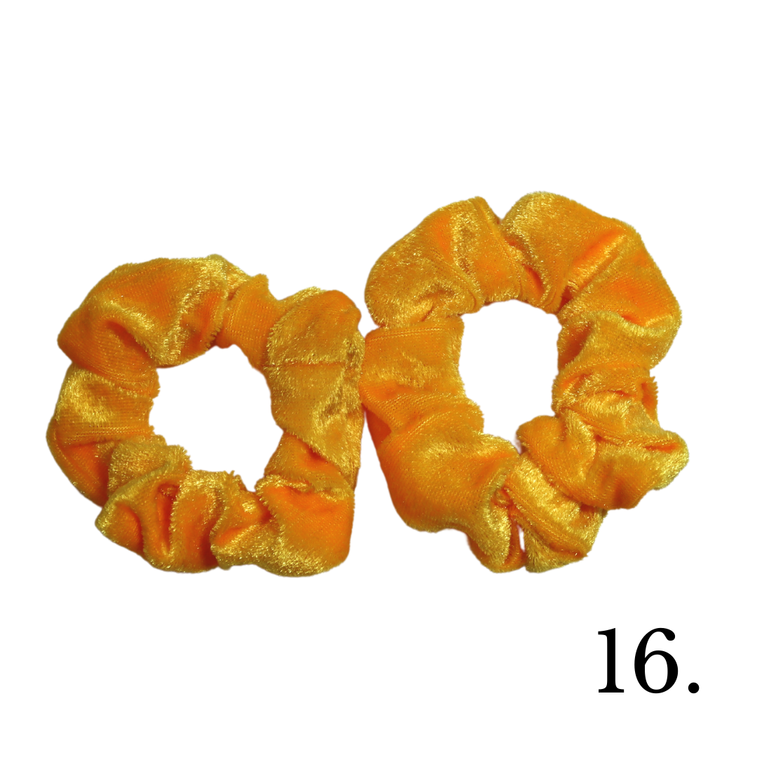 Yellow, Orange, Red Velvet Poof Collection