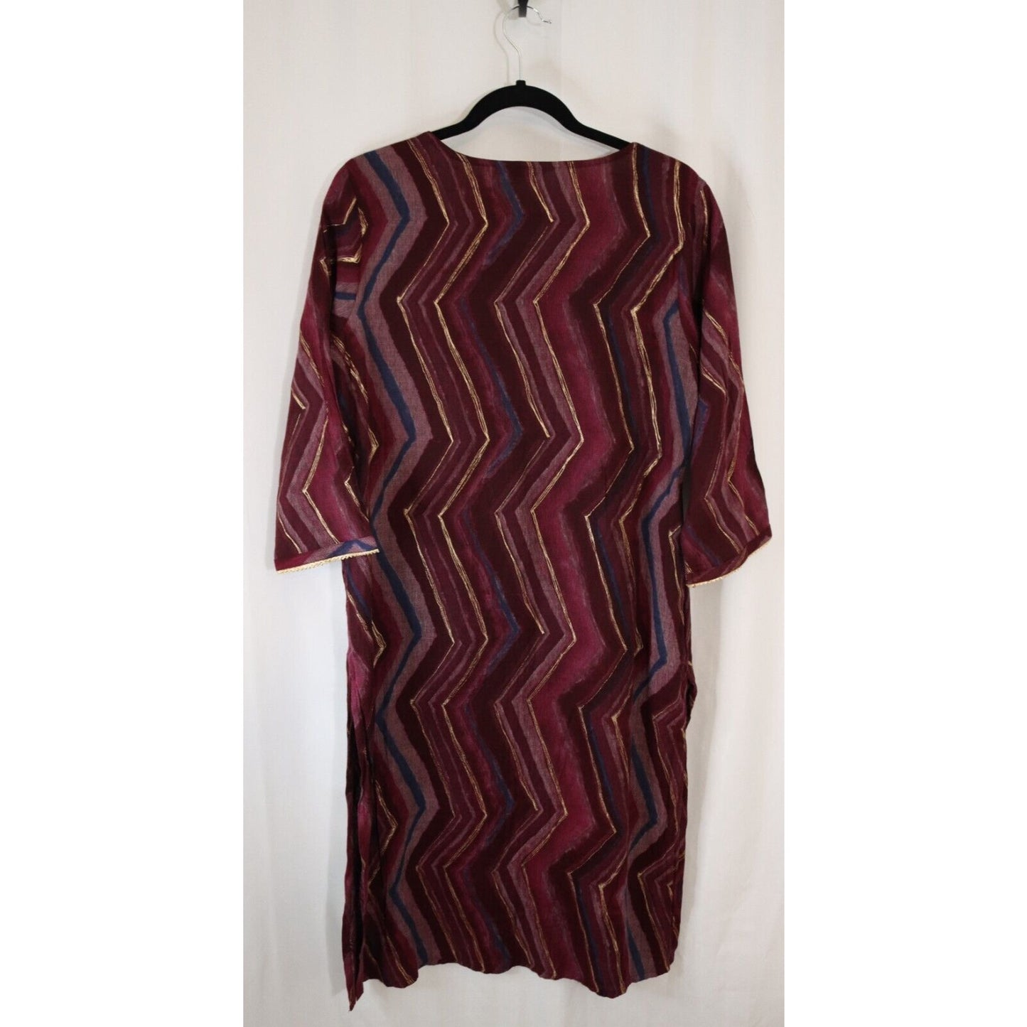 NWT Intune Tunic Red Gold Top 3/4 Sleeve Size 43"