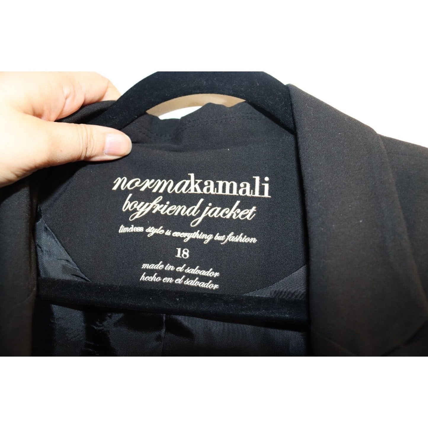 Norma Kamali Boyfriend Blazer Jacket Black One Button