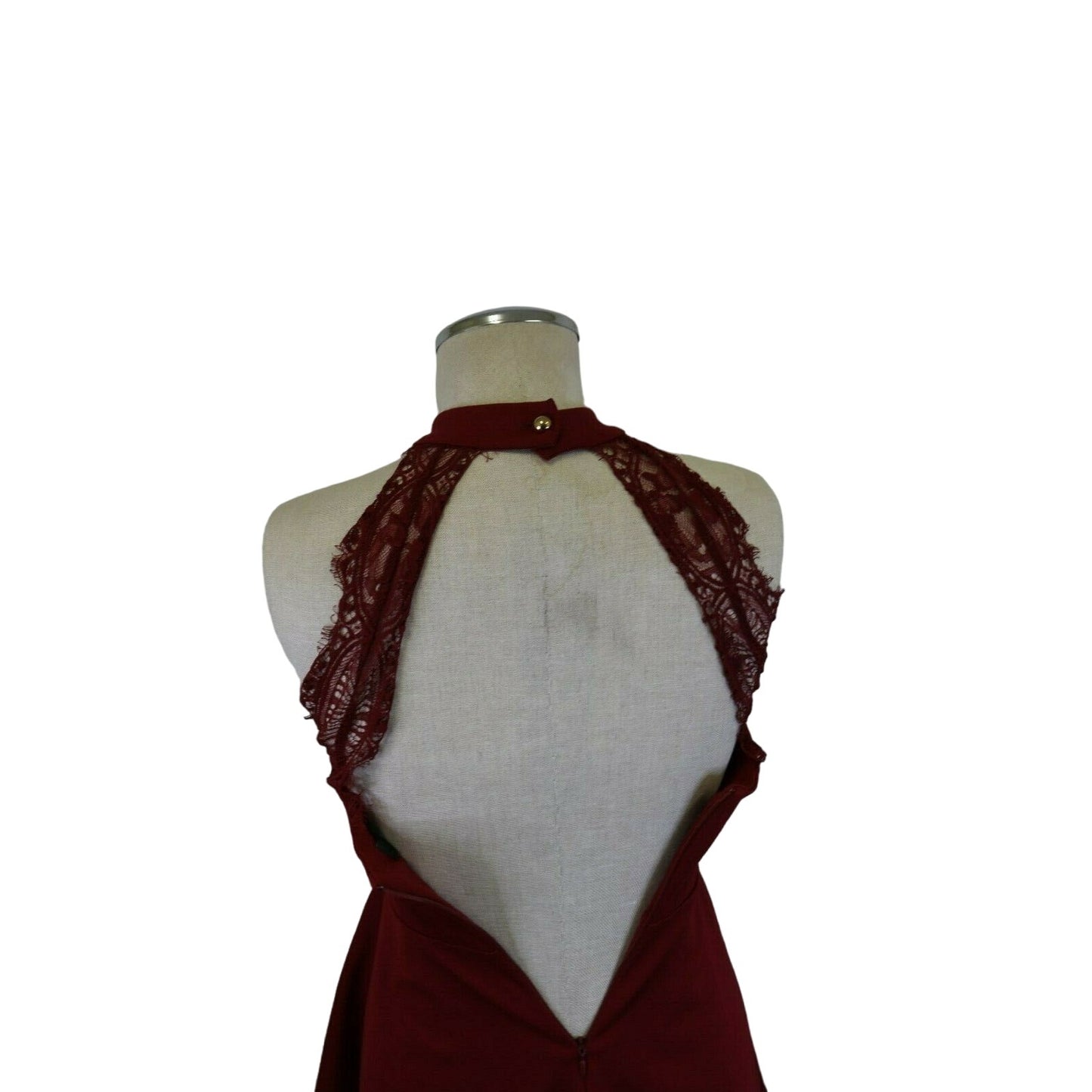 Lulus Women Burgundy Halter Sleeveless Fit+Flare Party Dress Size XS 57D1955D25 (a)