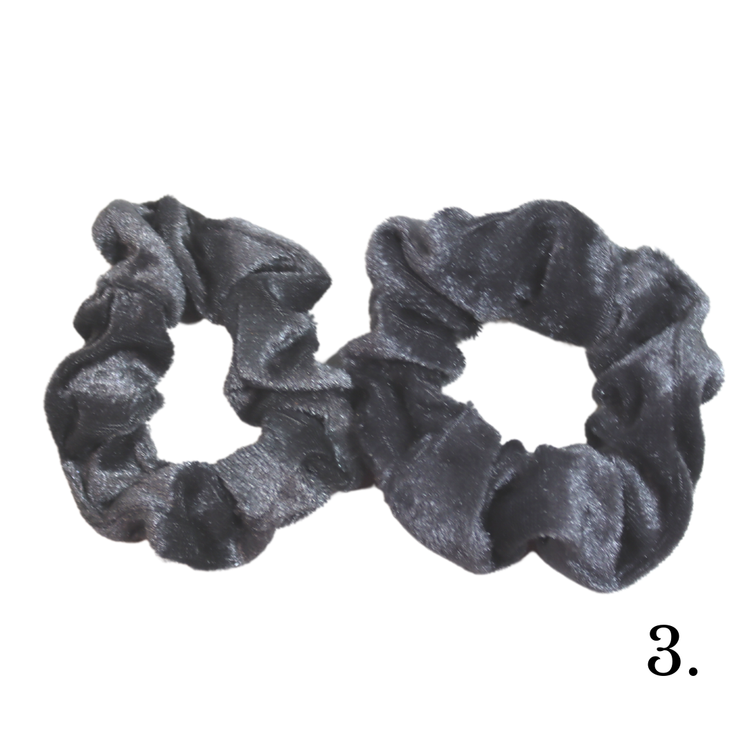 Grey, Black and White Tones Velvet Poofs Collection