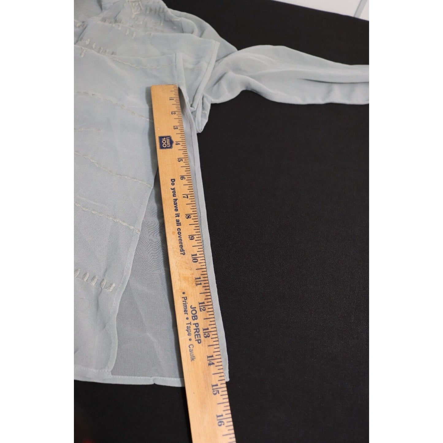 Soft Surrounding Petite Medium Midi Button Up Sheer Top Long Sleeve