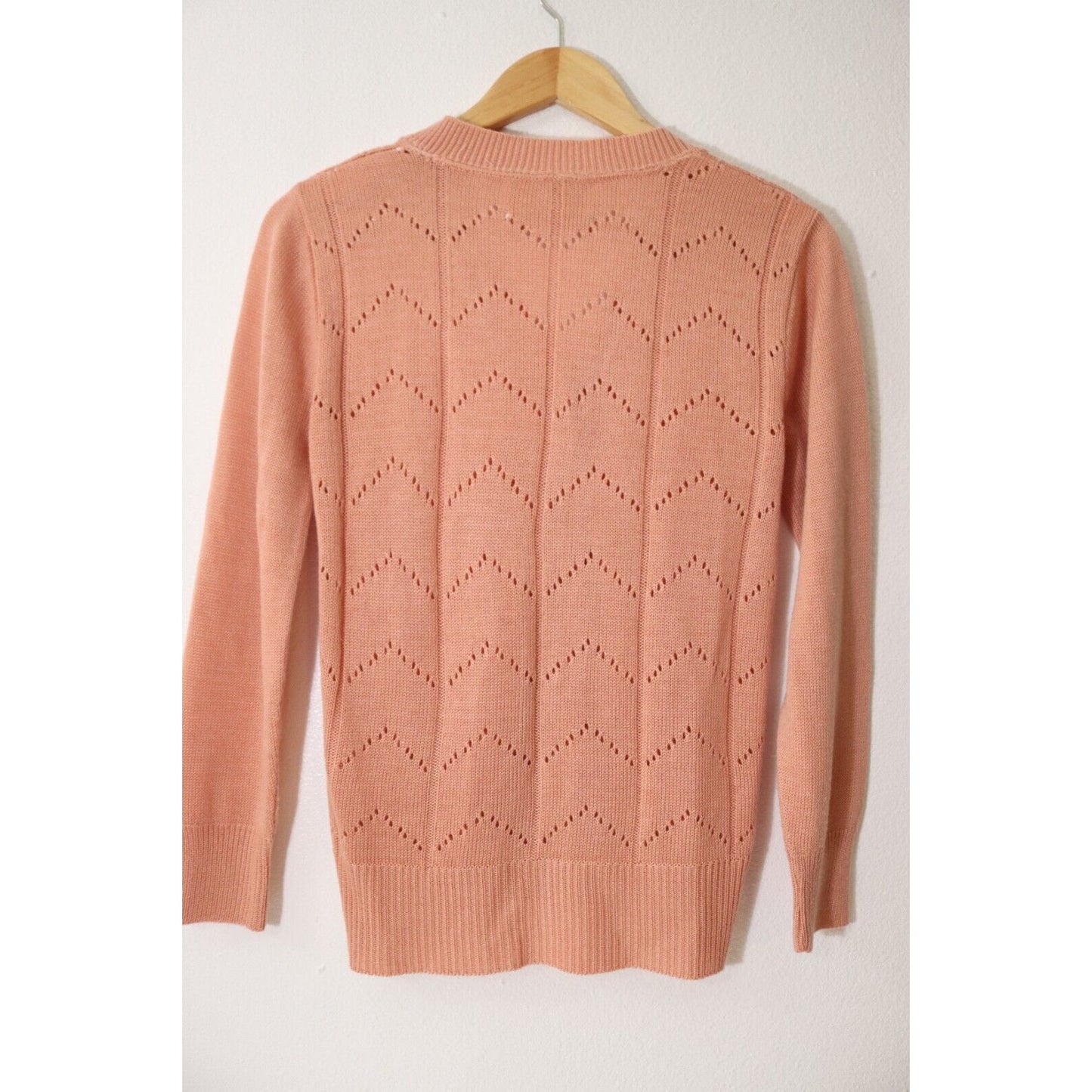 Vintage Jantzen Sweater Button Up Cardigan Size Medium Peach