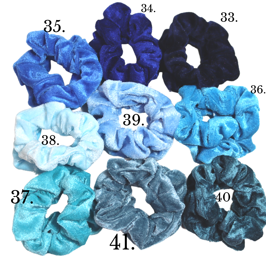 Blue Tone Velvet Poof Poofs Collection