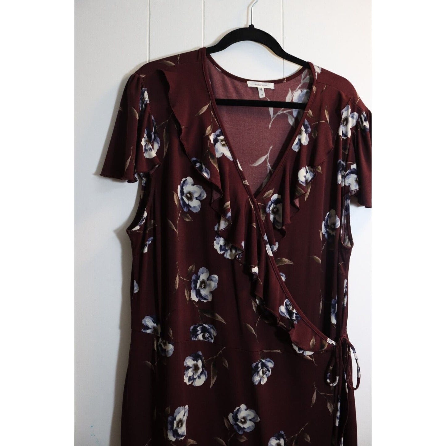 Maurices Plus Black Floral Long Wrap Dress (66)