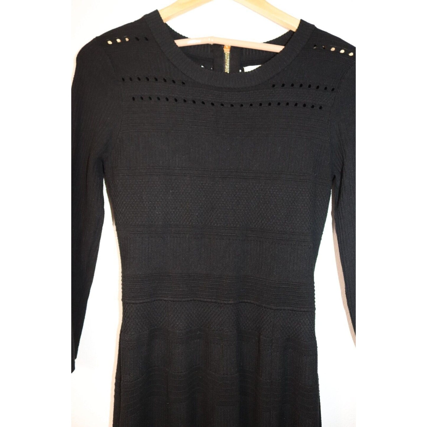 Eliza J Black Skater Dress Size Medium Long Sleeve Stretch
