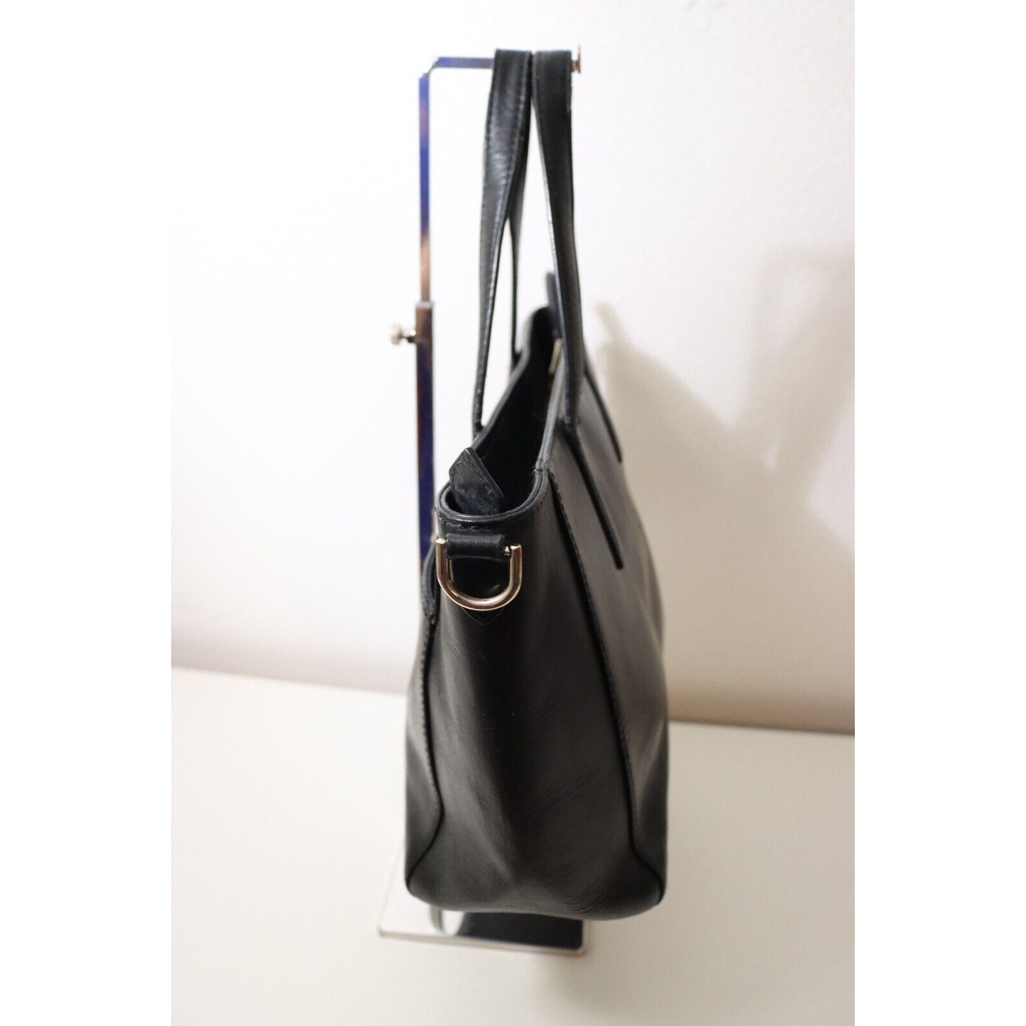 Cole Haan Black Leather Double Handle Shoulder Bag