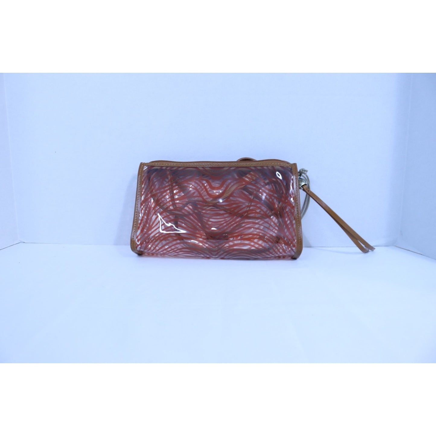 HOBO NWT Orange and tan Women's Jewel Clear Crossbody Leather Trim Purse