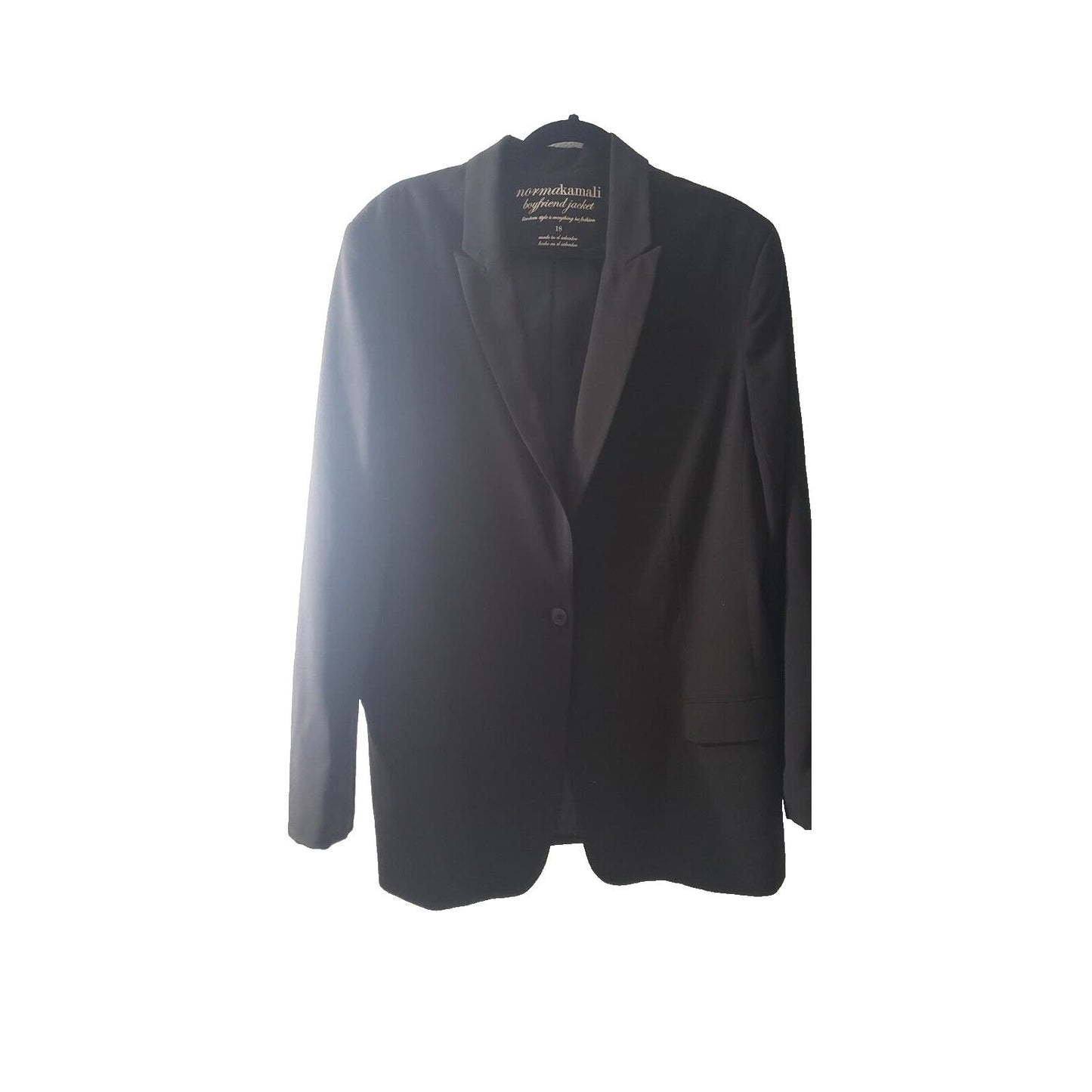 Norma Kamali Boyfriend Blazer Jacket Black One Button