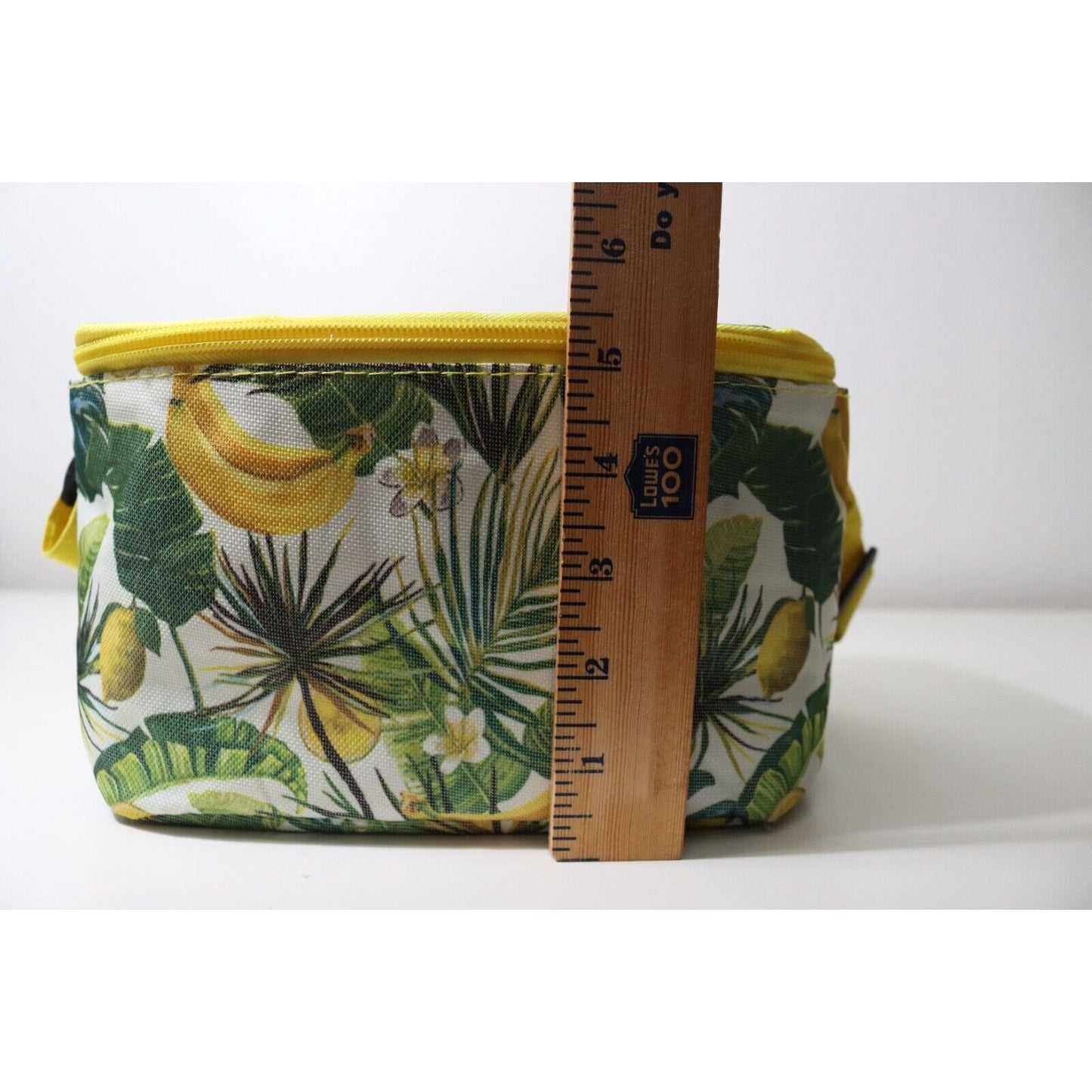 Lemon, Banana and Leaf Lunch Bag Adjustable Top Open