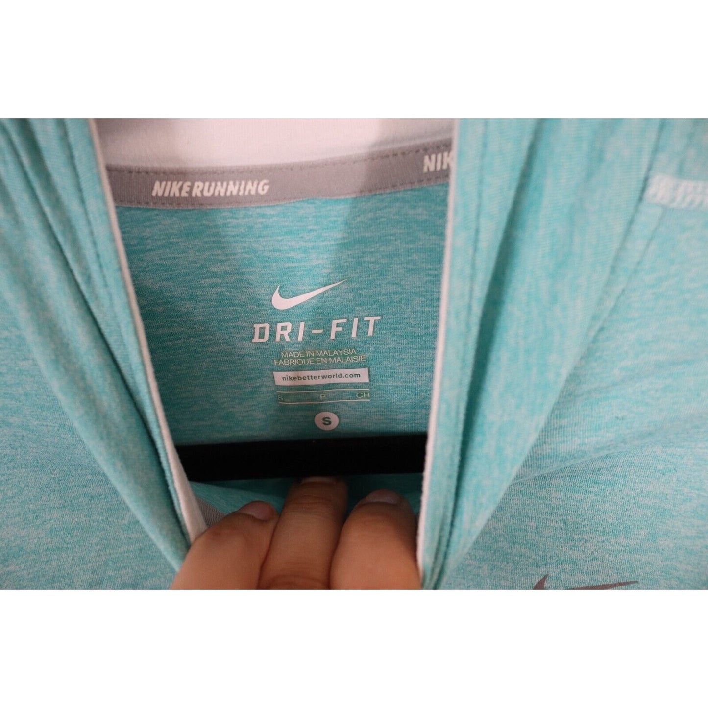 Nike Dri Fit Running Teal Sweater Size Small Long Sleeve