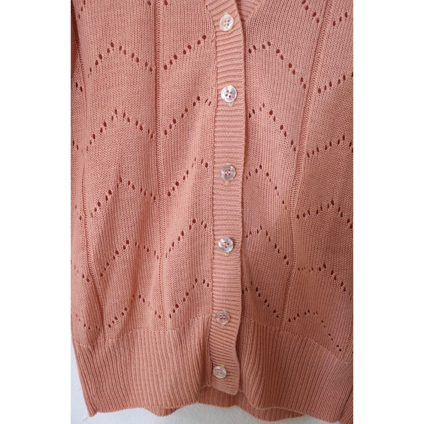 Vintage Jantzen Sweater Button Up Cardigan Size Medium Peach