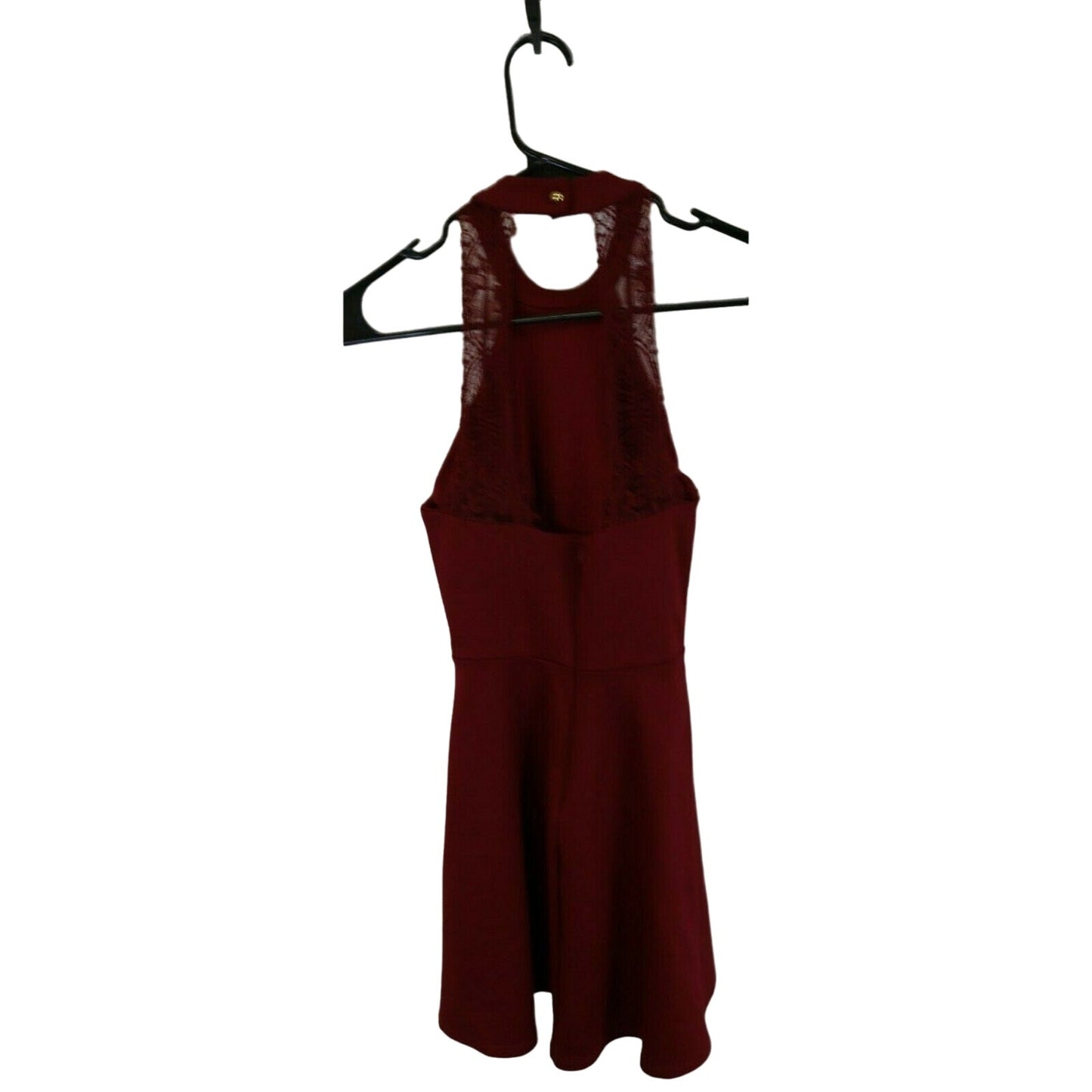 Lulus Women Burgundy Halter Sleeveless Fit+Flare Party Dress Size XS 57D1955D25 (a)