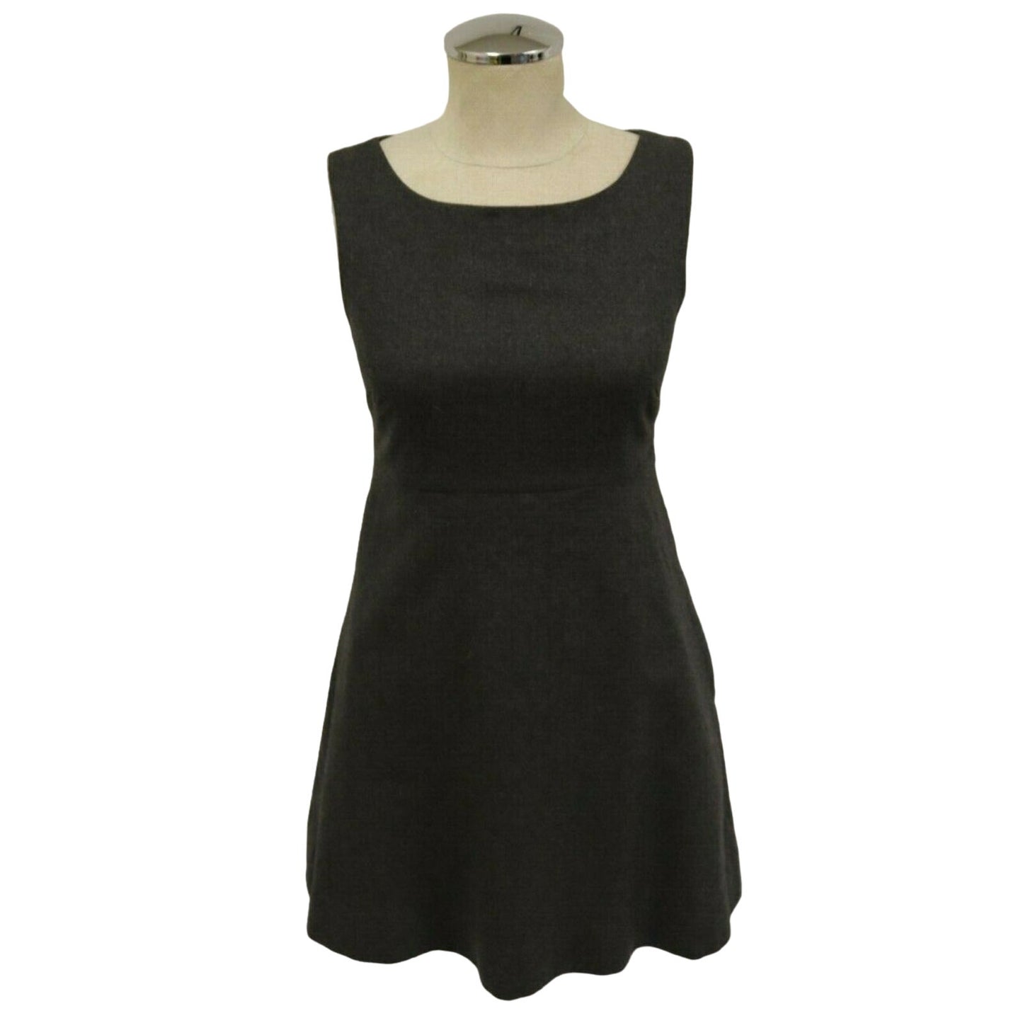 J. Crew Women's Grey 100% Wool Lined Sheath Dress Size 2 Sleeveless Pockets