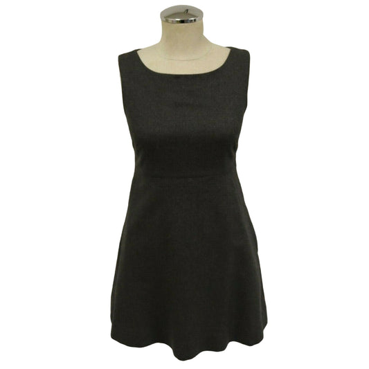 J. Crew Women's Grey 100% Wool Lined Sheath Dress Size 2 Sleeveless Pockets