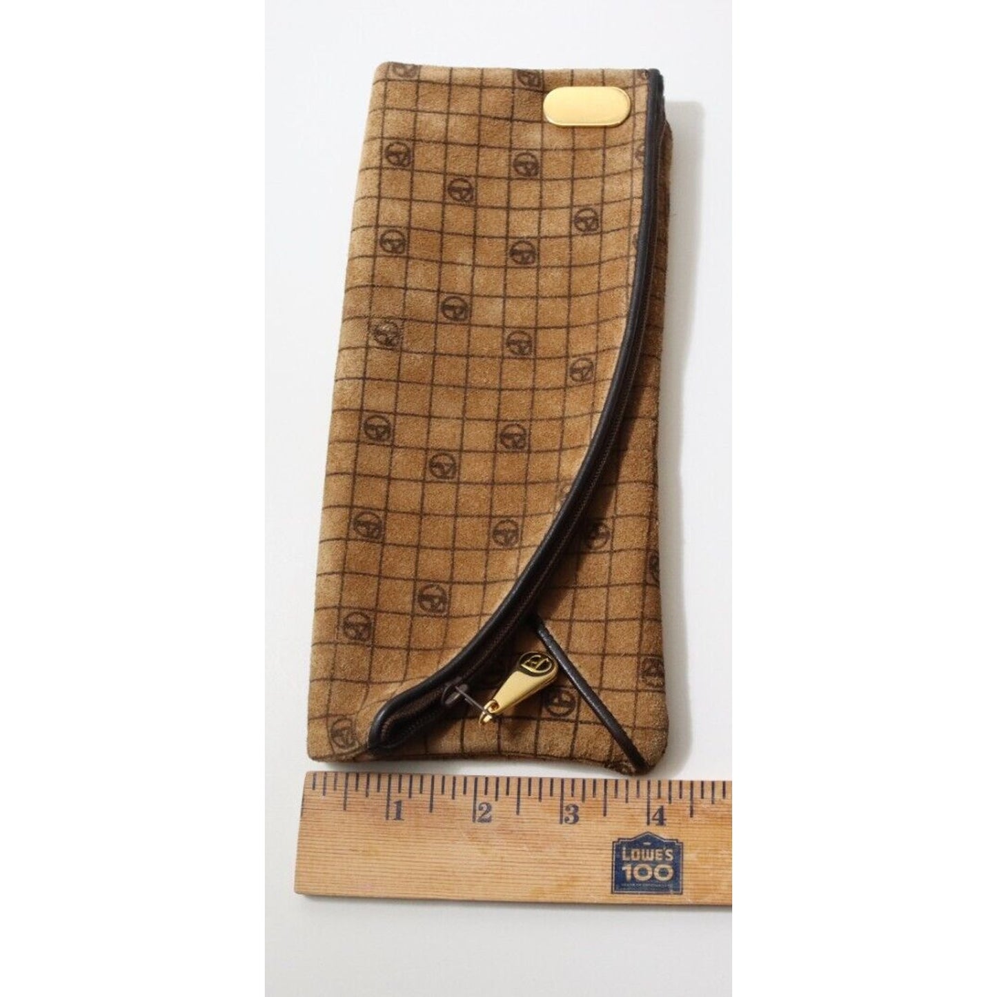 Nazareno Gabrielli Leather Wallet Mid Century Clutch Logo Flaw Lambskin