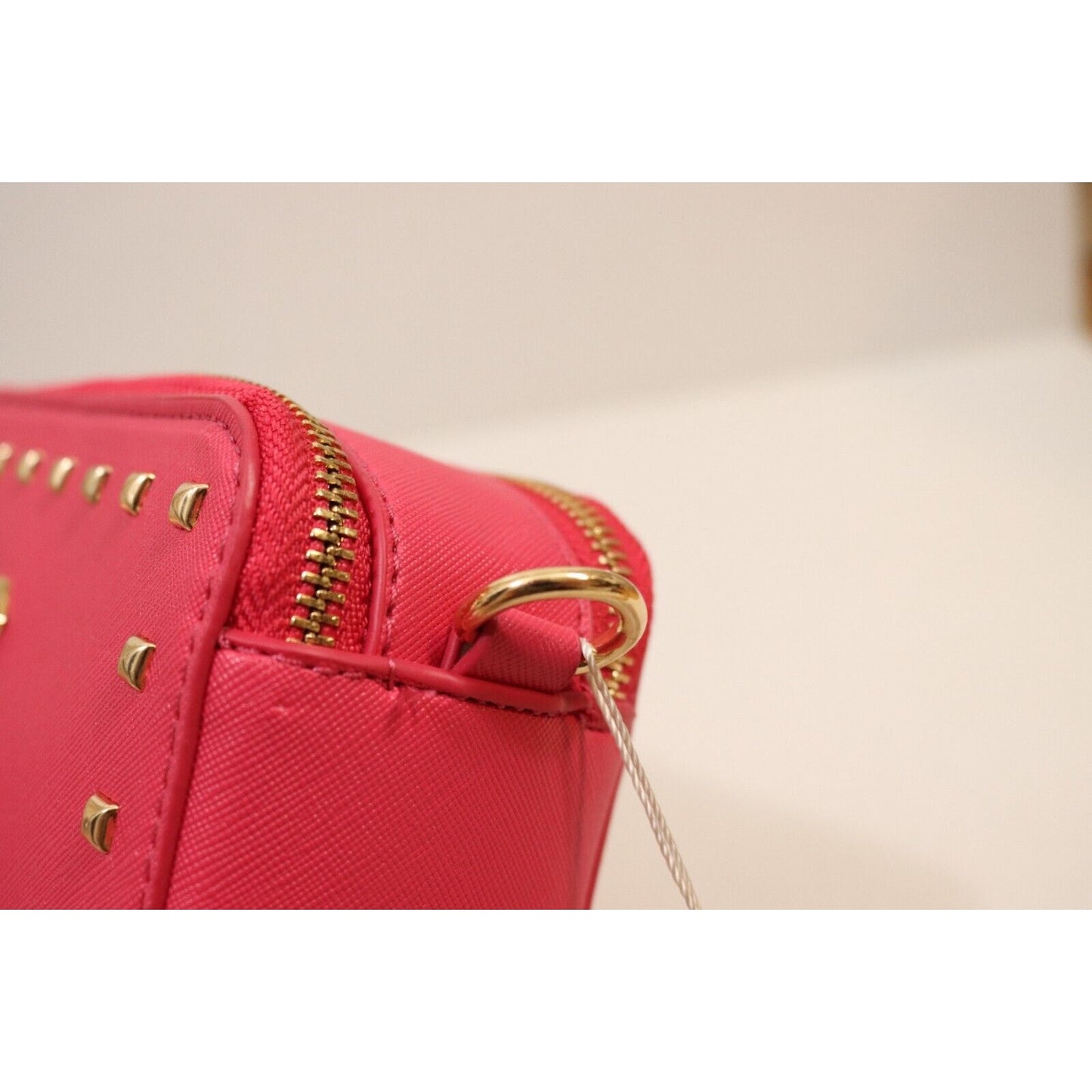 Valentino Orlandi Studded Blush Pink Camera Bag Crossbody Designed in Italy