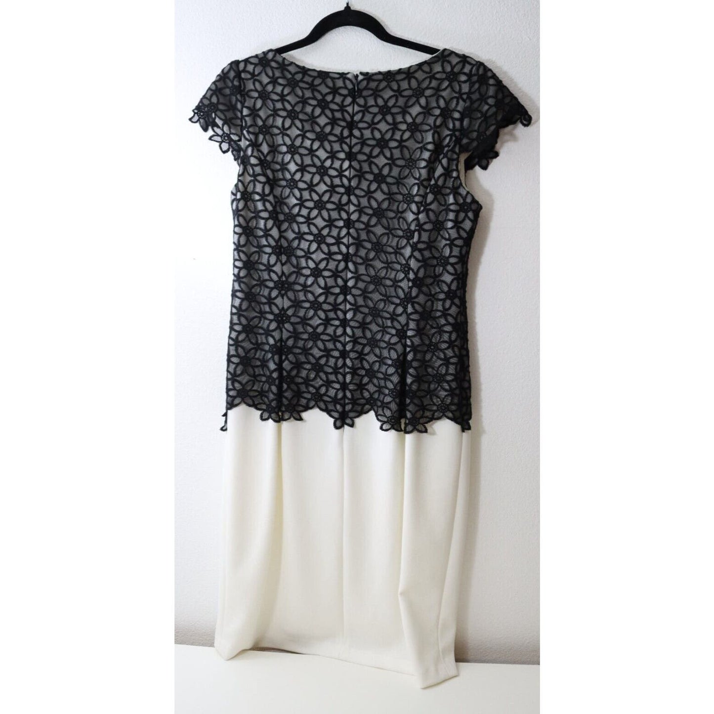 Adrianna Papell Dress Size 12 Black and White Evening Dress