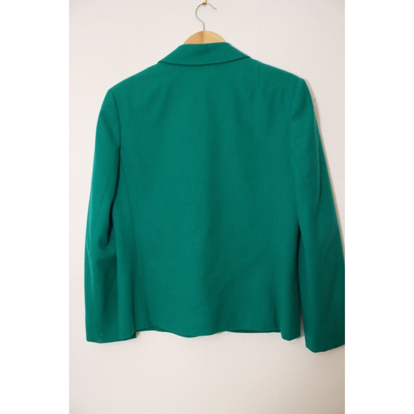 Vintage Pendleton Green Wool Blazer Size 12 Long Sleeve One Button