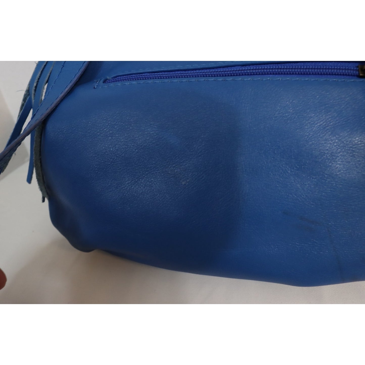 Vera Pelle Blue Crossbody Adjustable Fold Over Zip Made in Italy
