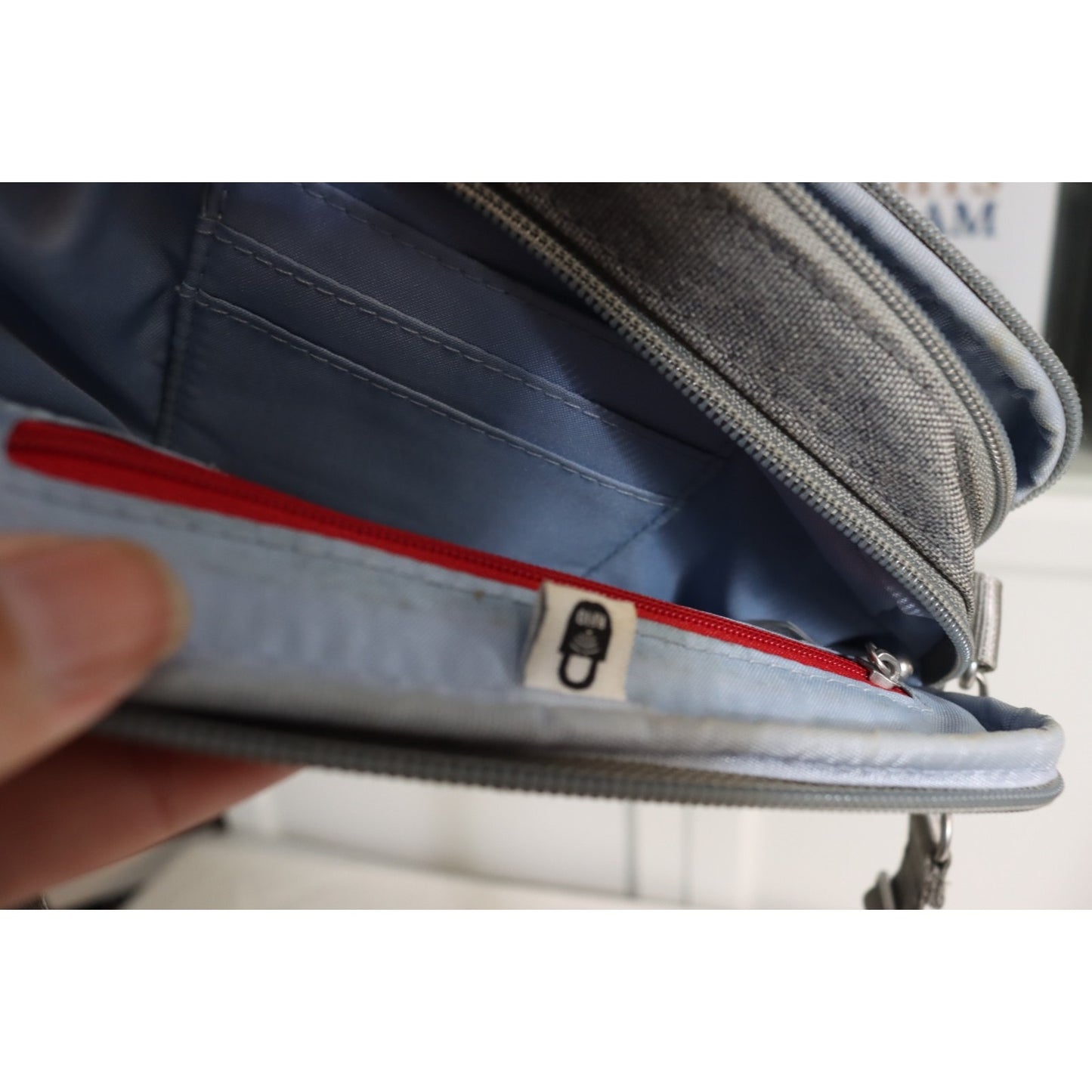 Baggallini Grey Crossbody Bag Rectangle Canvas