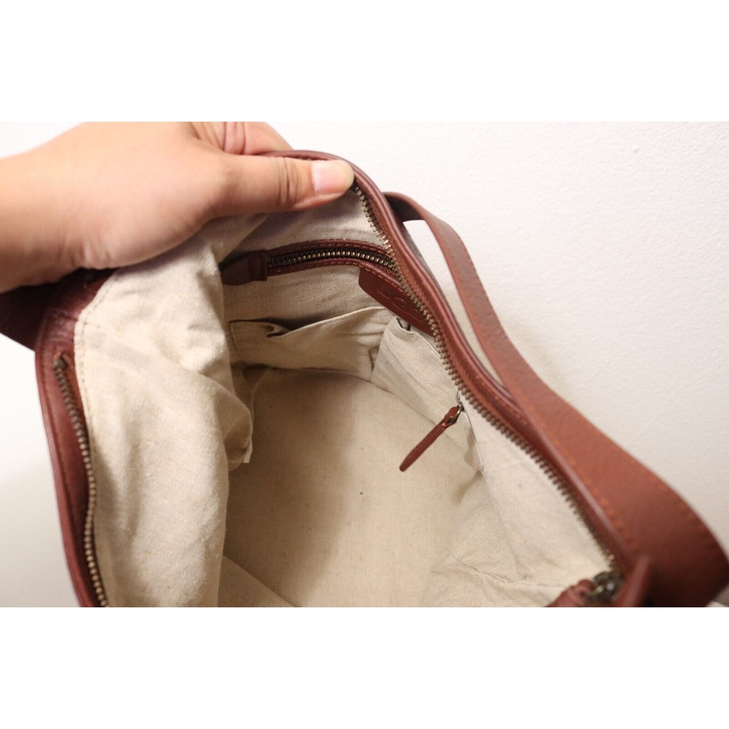 Ugg Brown Leather Bucket Bag with Tassel