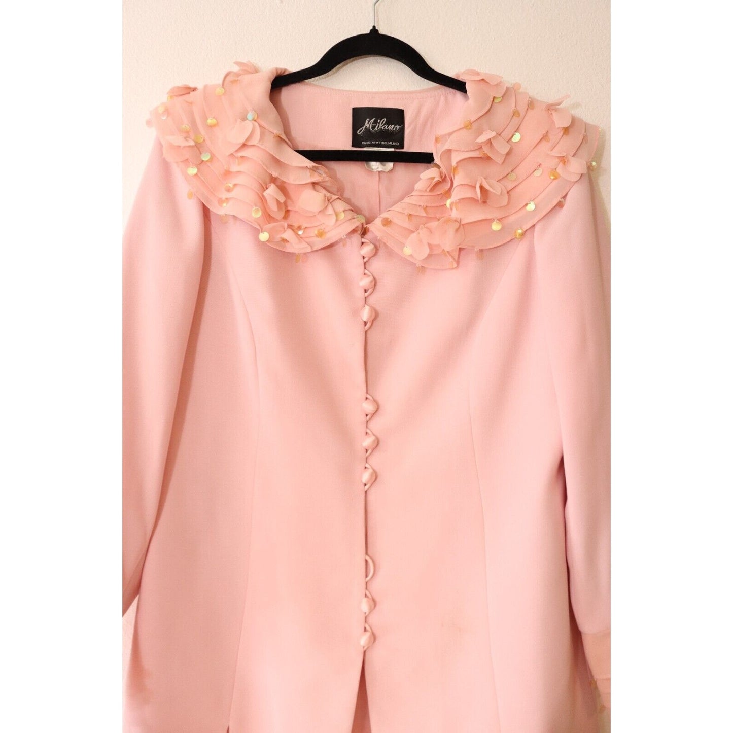 Milano Paris New York Pink Blazer Size 14 Polyester