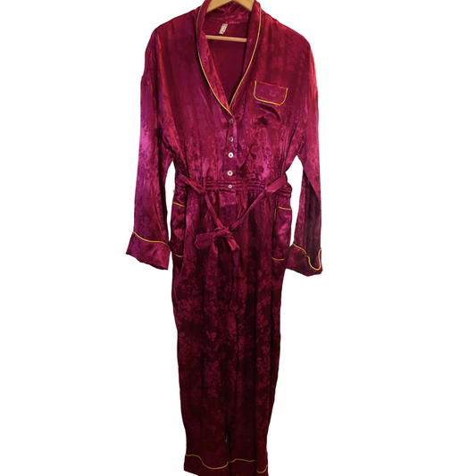 Intimately Free People Maroon Jumpsuit with Long Sleeves Size Medium
