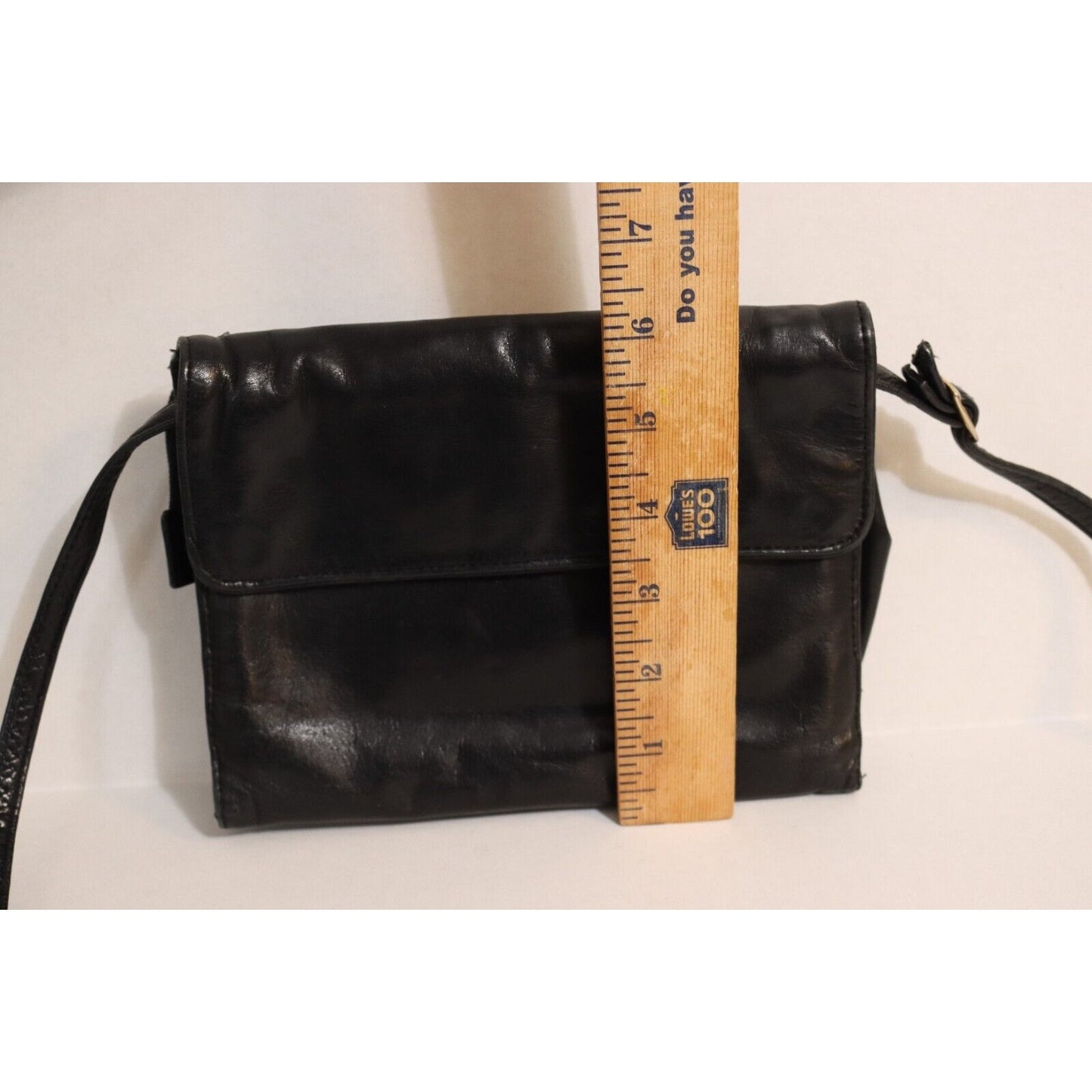 Perlina Soft Black Leather Organizer Crossbody