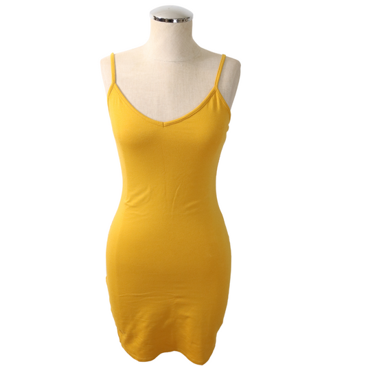 Wild Fable Yellow Bodycon Spagettie Strap Dress