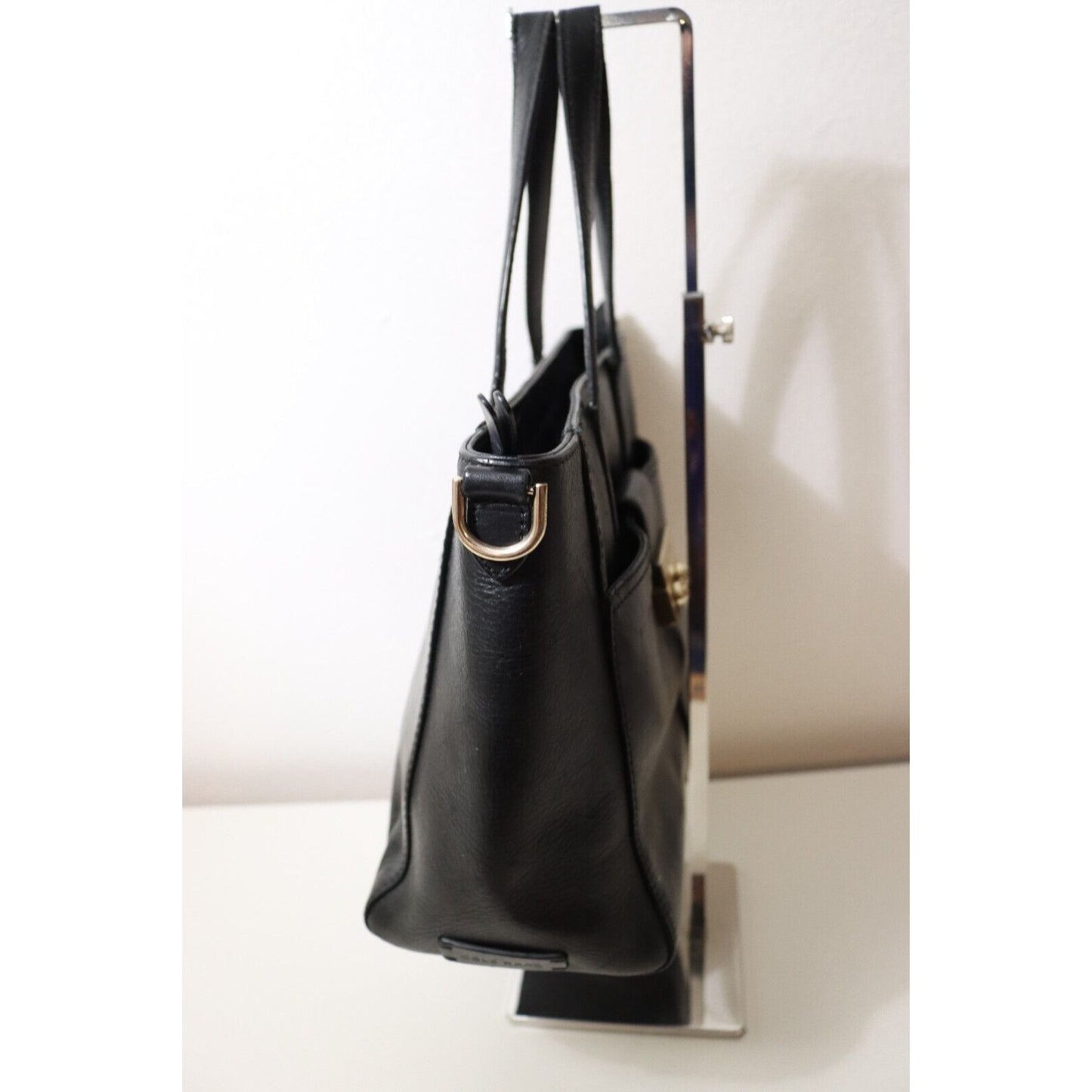 Cole Haan Black Leather Double Handle Shoulder Bag