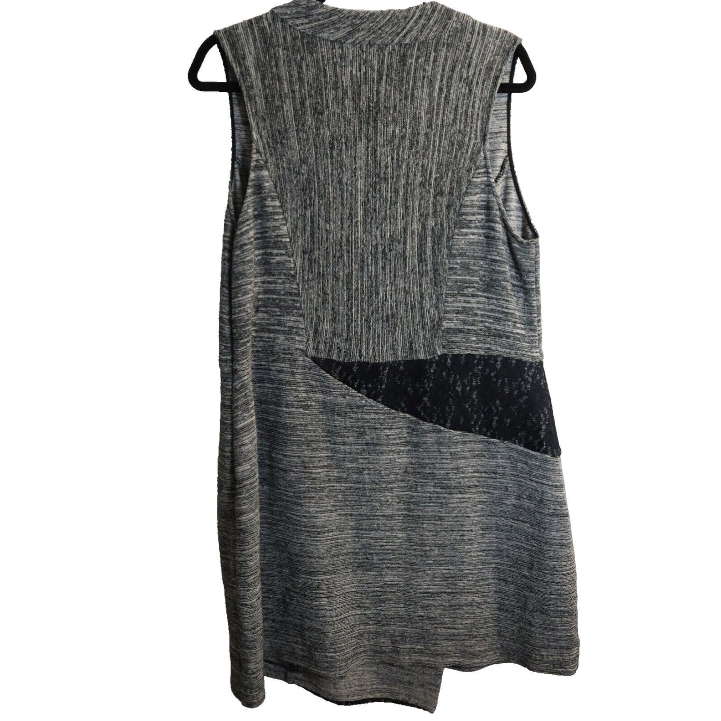 Rachel Roy Dress Faux Wrapped Sleeveless Grey and Black