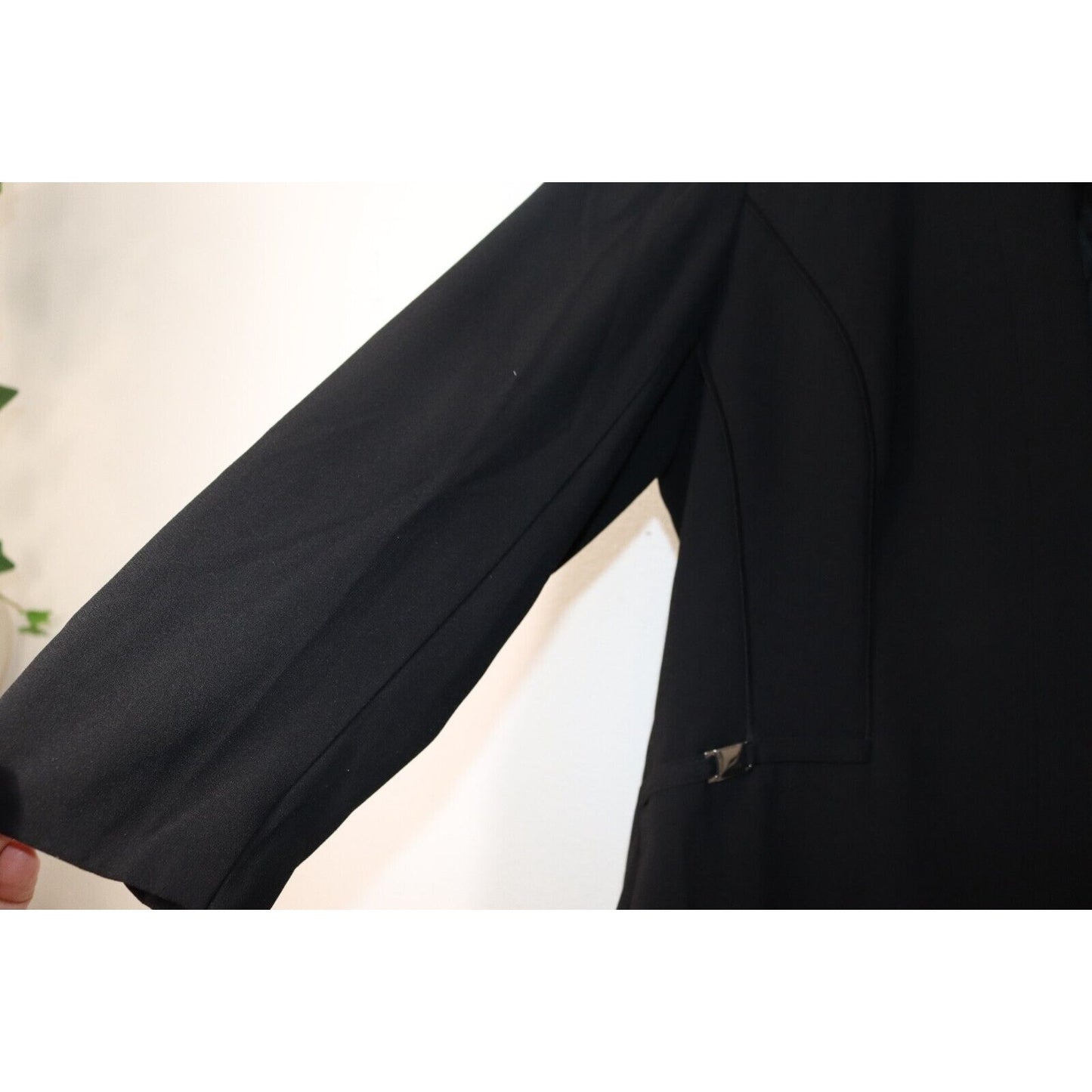 Cache Black Blazer Size 14 Silver Hardware Triacetate/Polyester