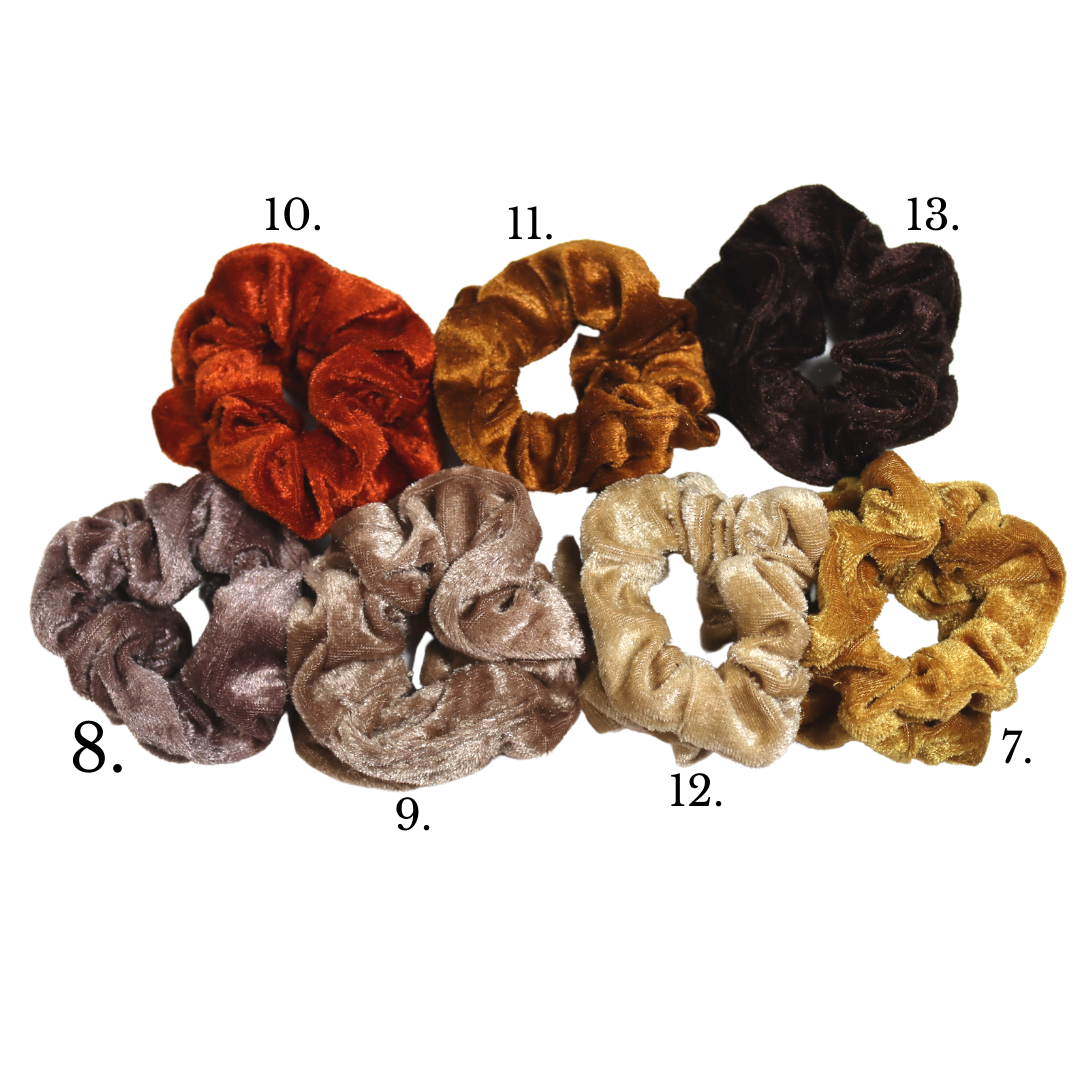 Brown Tone Velvet Poofs Collection