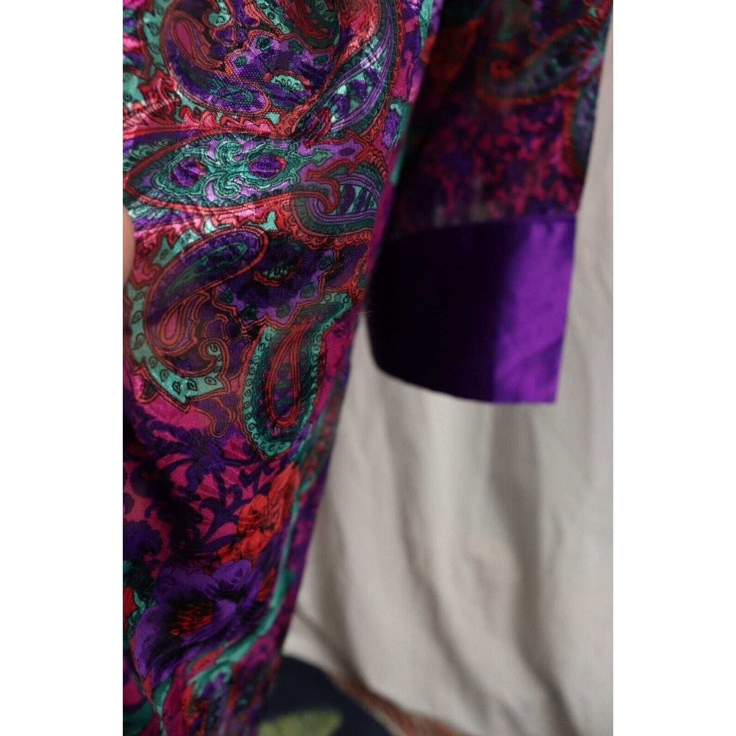 Vintage 90s Victoria’s Secret Gold Label Floral Midi Kimono Robe ~ M/L w/tie