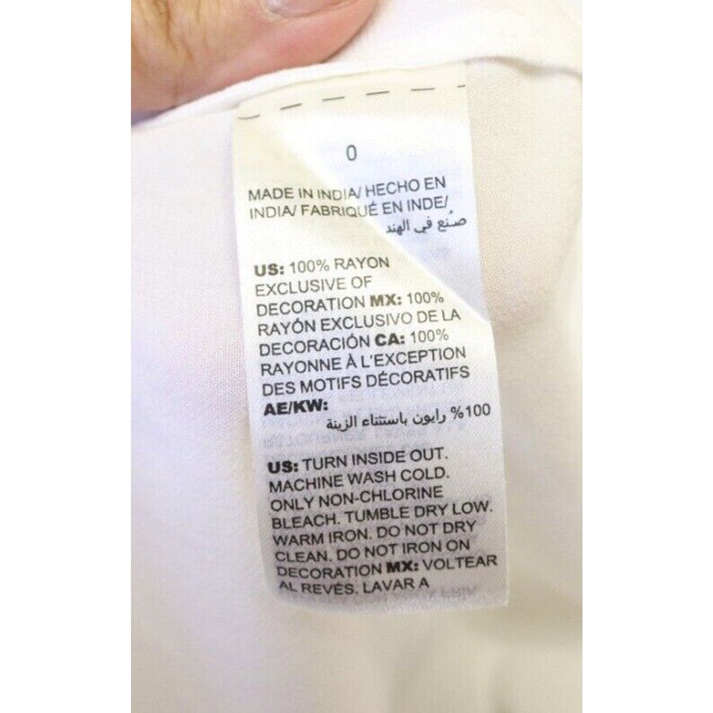 Chico's 0 (4/6) White and Black Long Sleeve Top Boho Embroidery Flaws