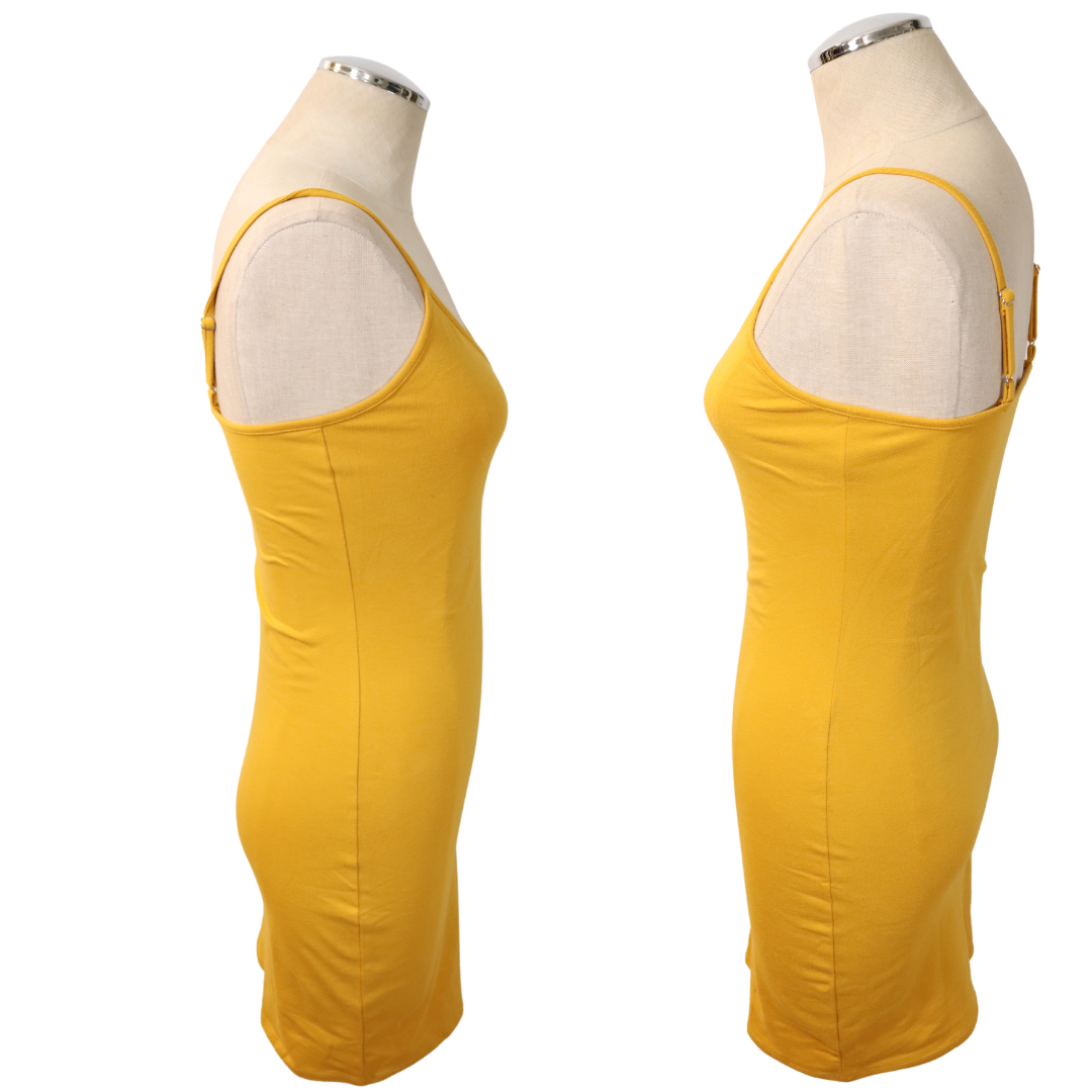 Wild Fable Yellow Bodycon Spagettie Strap Dress