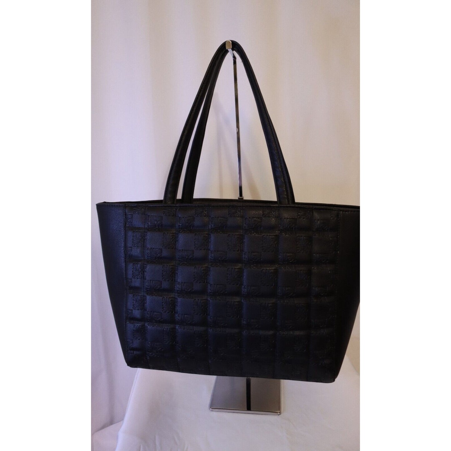 Steven Madden Black Tote Bag Double Shoulder Straps Logo Laptop Bag
