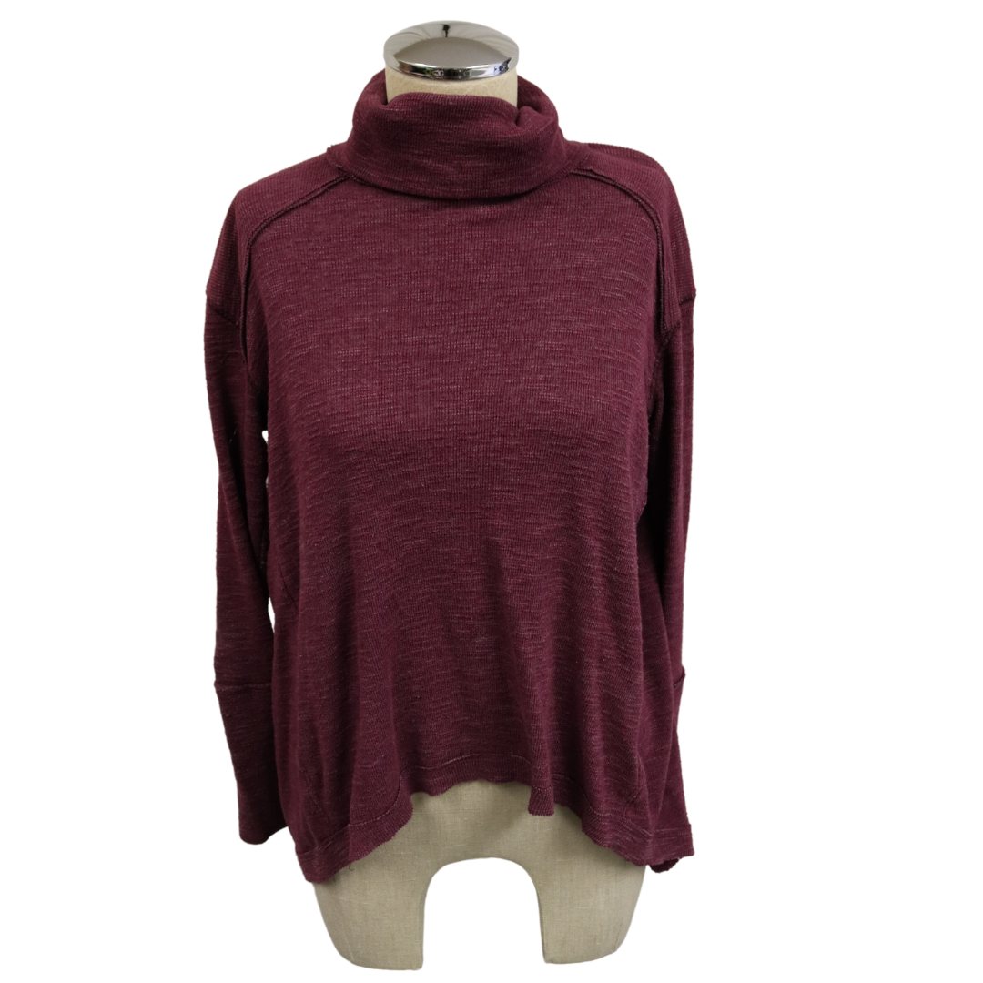 We the free long sleeve turtleneck open back maroon XS (K)