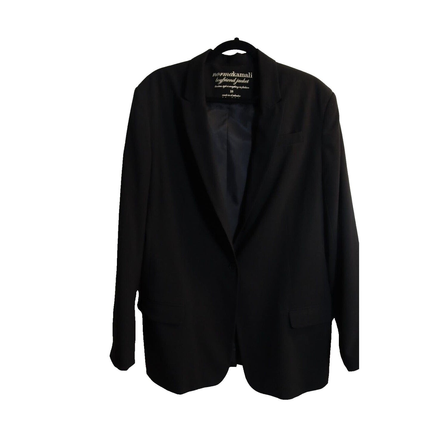 Norma Kamali Boyfriend Blazer Jacket Black One Button