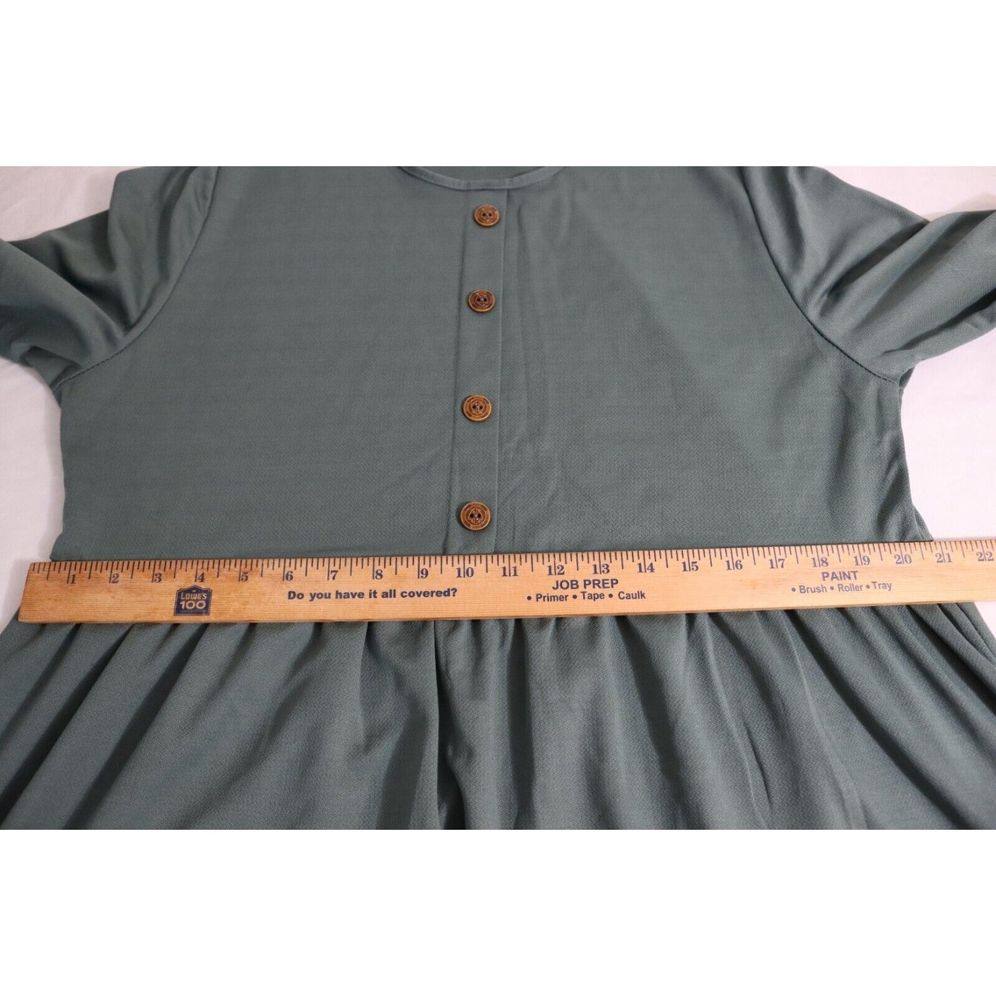 Abaya Green Maxi Dress Long Sleeve ECESUN 50 Faux Button